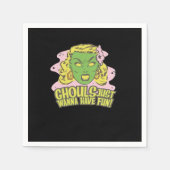 Ghouls willen gewoon plezier hebben luie luiaard servet (Voorkant)