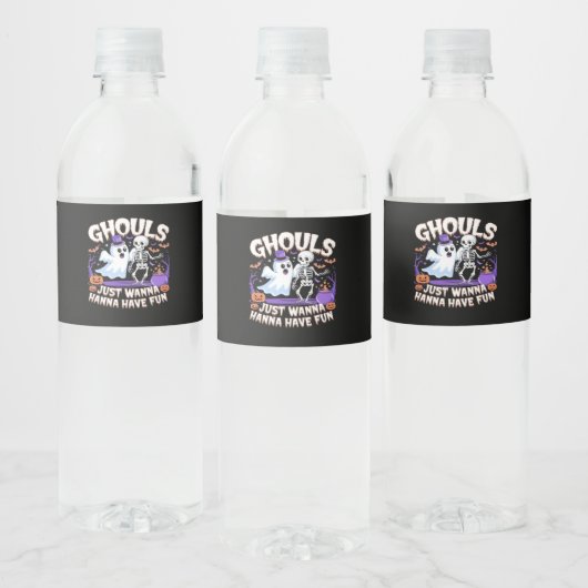 Ghouls willen gewoon plezier hebben luie luiaard waterfles etiket (Flessen)