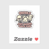 Ghouls willen gewoon plezier hebben retro spooky sticker (Vel)
