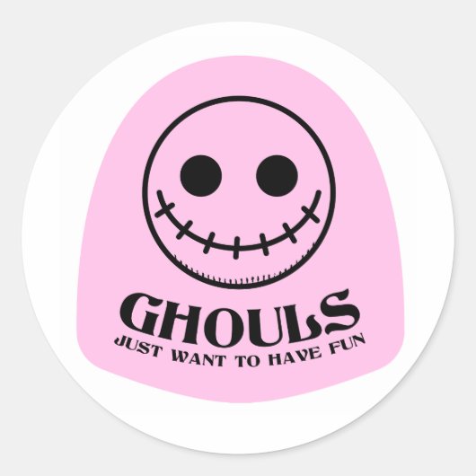 Ghouls willen gewoon plezier hebben ronde sticker (Voorkant)