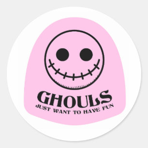 Ghouls willen gewoon plezier hebben ronde sticker