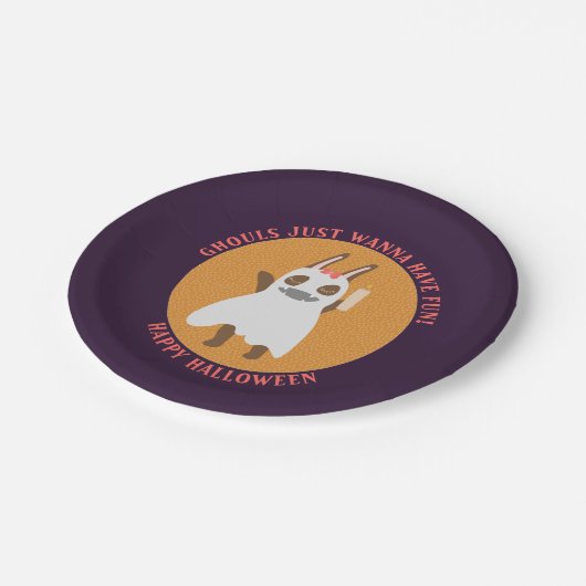 Ghouls willen gewoon plezier hebben Schattigee Bun Papieren Bordje (Gekanteld)