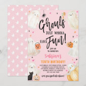 Ghouls willen gewoon roze Halloween verjaardagsfee Kaart (Voorkant / Achterkant)