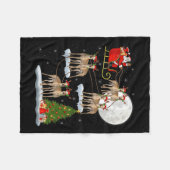 Ghound Dog Santa Sleigh Flying Funny Magical Chris Fleece Deken (Voorkant (Horizontaal))