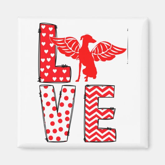 Ghound Valentines Day Love Valentine Cute Heart  Magneet (Voorkant)