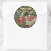 GI Camouflage Militair Verjaardagsfeestje Ronde Sticker (Tas)