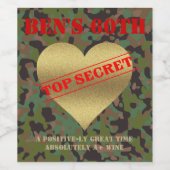 GI Camouflage Party Étiquettes du vin de coeur (Étiquettes simples)