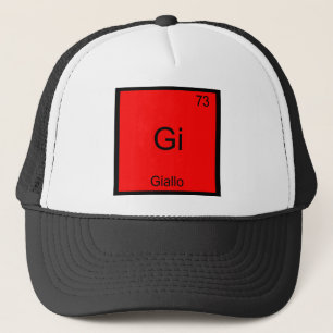 Gi - Giallo Grappige Chemie Element Symbool T-shir Trucker Pet