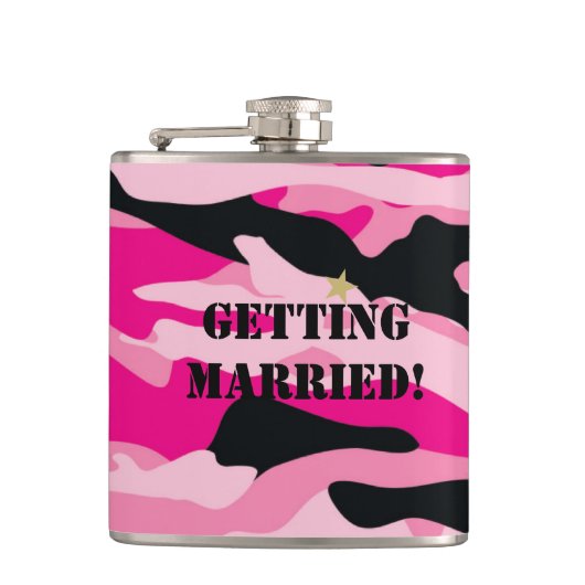 GI Jane Militaire Camouflage Bruid Tien Te Worden Heupfles (Voorkant)