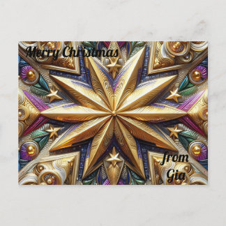 GIA ~ CHRISTMAS ~ 3D star pattern ~ Briefkaart
