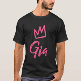 Gia de koningin roze kroon & naam voor vrouwen gen t-shirt