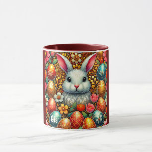 GIA ~ LAPIN DE PÂQUES Œufs Fleurs ~ Mug