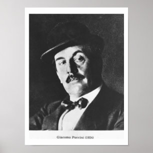 Giacomo Puccini (1858-1924) 1924 (fotolitho) (b/w Poster