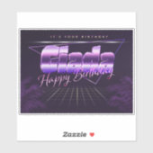 Giada Prénom lila retro Sticker (Feuille)