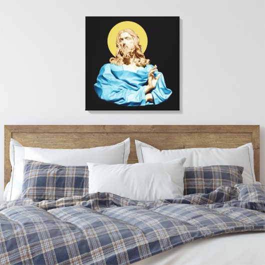 Gian Lorenzo Bernini Buste van Christus 1679 Canvas Afdruk (Insitu (Slaapkamer))