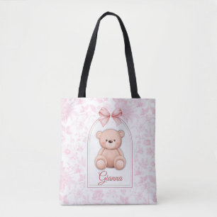 Gianna Aangepaste Roze Teddybeer Nursery Design Draagtas