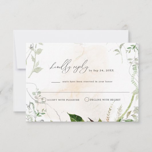 GIANNA Bohemian Etherial Greenery RSVP Briefkaart (Voorkant)