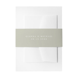 GIANNA Minimalist Earth Tone Sage Green Wedding Uitnodigingen Wikkel