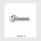 Gianna Naam - Handgeschreven kalligrafie Sticker (Vel)