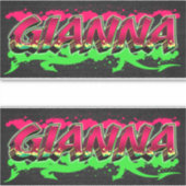 Gianna Vorname Name Graffiti Aufkleber Sticker (Voorkant)