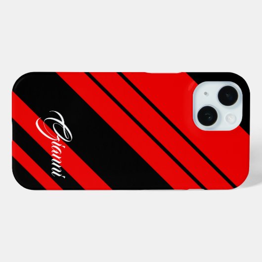 Gianni - Naam Sjabloon - Rood en Zwart Case-Mate iPhone Case (Achterkant (horizontaal))