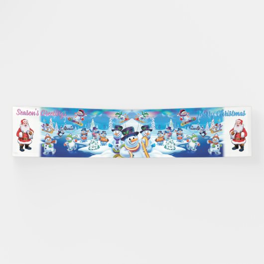 Giant 2,5 x 12' kerstvinyl Banner Snow scene (Horizontaal)