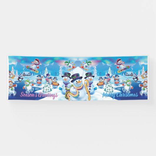 Giant 2,5 x 8-inch kerstvinyl Banner Snow scène (Horizontaal)