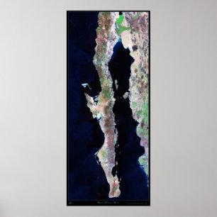 Giant 41 x 96-inch Baja California-satelliet poste Poster