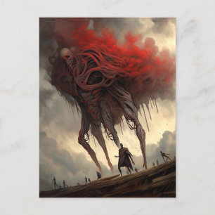 Giant Alien Walking Science Fictie Horror Art Briefkaart