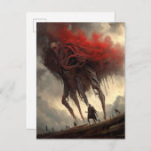 Giant Alien Walking Science Fictie Horror Art Briefkaart (Voorkant / Achterkant)