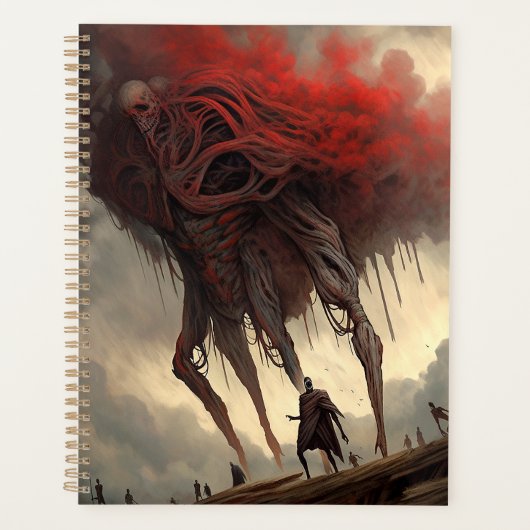 Giant Alien Walking Science Fictie Horror Art Planner (Voorkant)