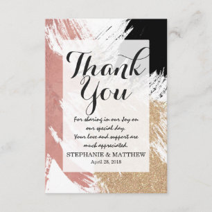 Giant Artsy Brushstrokes in Gold Roos Gold Glitter Bedankkaart