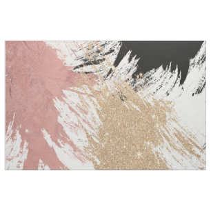 Giant Artsy Brushstrokes in Gold Roos Gold Glitter Stof