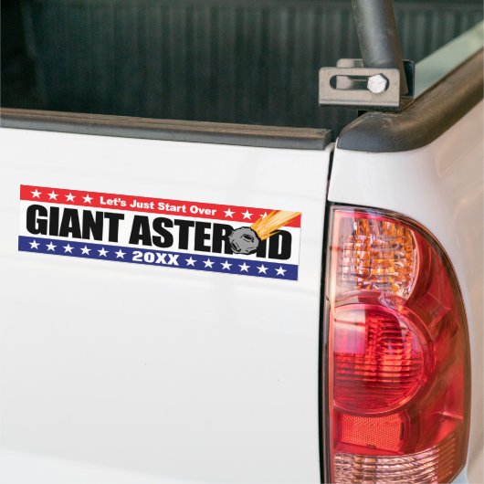 Giant Asteroid Laten we beginnen over - jaar van v Bumpersticker (Op Truck)