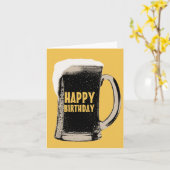 Giant Beer Glass Happy Birthday Kaarten (Gele Bloem)