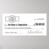 Giant Blank Check voor Sweepstakes, Awards, Liefda Poster (Voorkant)