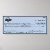 Giant Blank Check voor Sweepstakes & Awards Poster (Voorkant)