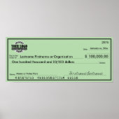 Giant Blank Check voor Sweepstakes & Awards Poster (Voorkant)