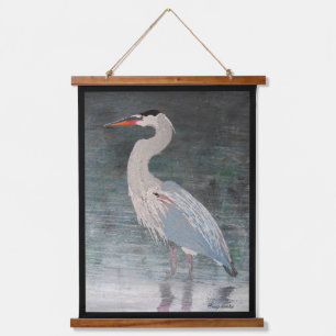 Giant Blue Heron "patiënten" Hangend Wandkleed