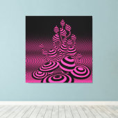 Giant Canvas Neon Fuchsia Magic Mushrooms 1m². (Insitu (Houten vloer))