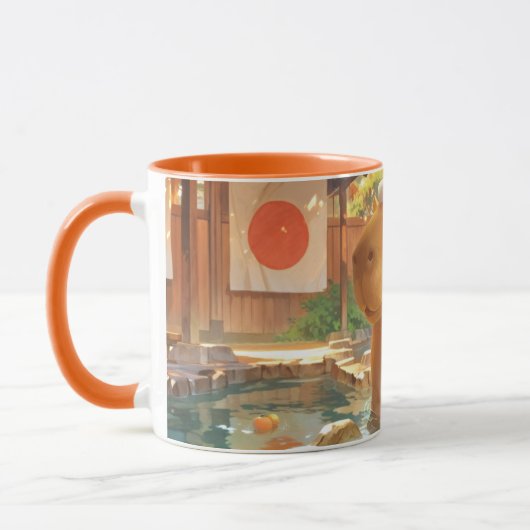Giant Capybara – Hot Spring Illustratie Mok (Links)