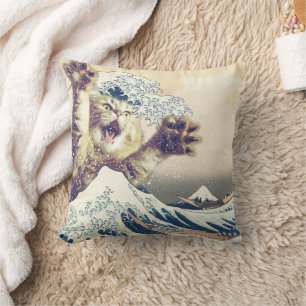 Giant Cat Wave – De Grote Golf van Kanagawa Kussen