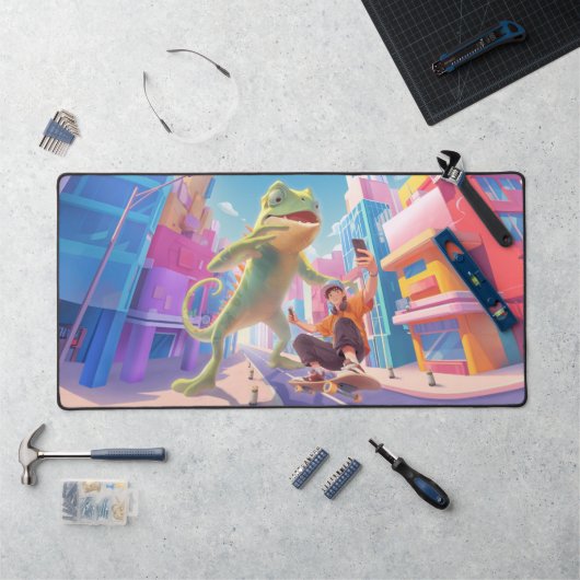 Giant Chameleon - Illustration de la ville (Poste de travail)