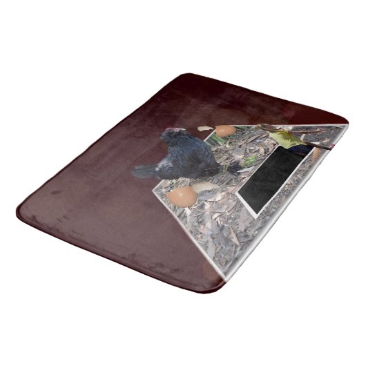 Giant Chicken Egg Crusher Large Memory Bathmat Badmat (Gekanteld)