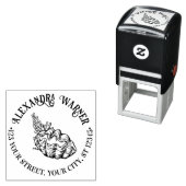 Giant Clam Shell en Coral Name Retouradres Zelfinktende Stempel (In situ)