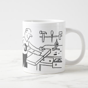Giant Coffee-Mok met carpenter-illustratie Extra Grote Beker