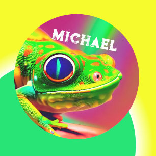 Giant Day Gecko Kleurrijke Hagedis Lover Fun Repti Ronde Sticker