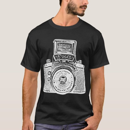 Giant East German Camera - White Negative Effect T-shirt (Voorkant)