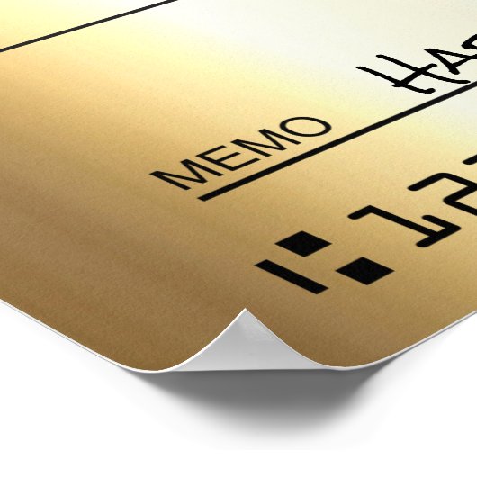 Giant faux Presentation check-bonusprijs voor lief Poster (Hoek)