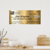 Giant faux Presentation check-bonusprijs voor lief Poster (Keuken)